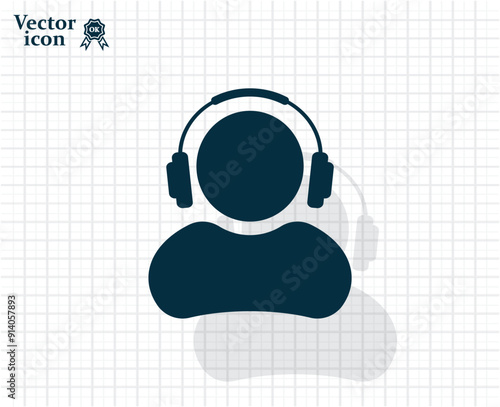 Dark colored vector icon with shadow on a light checkered background