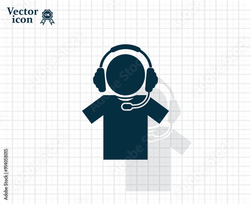 Dark colored vector icon with shadow on a light checkered background