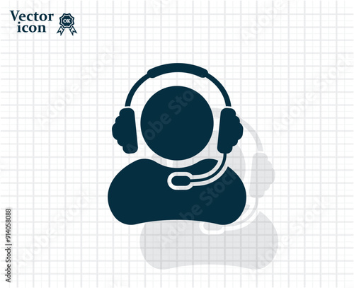 Dark colored vector icon with shadow on a light checkered background