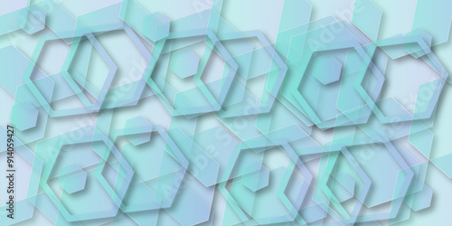  Science Technologic Hexagonal Pattern abstract background with paper texture and futuristic business concept design. 3D futuristic abstract honeycomb mosaic background. 