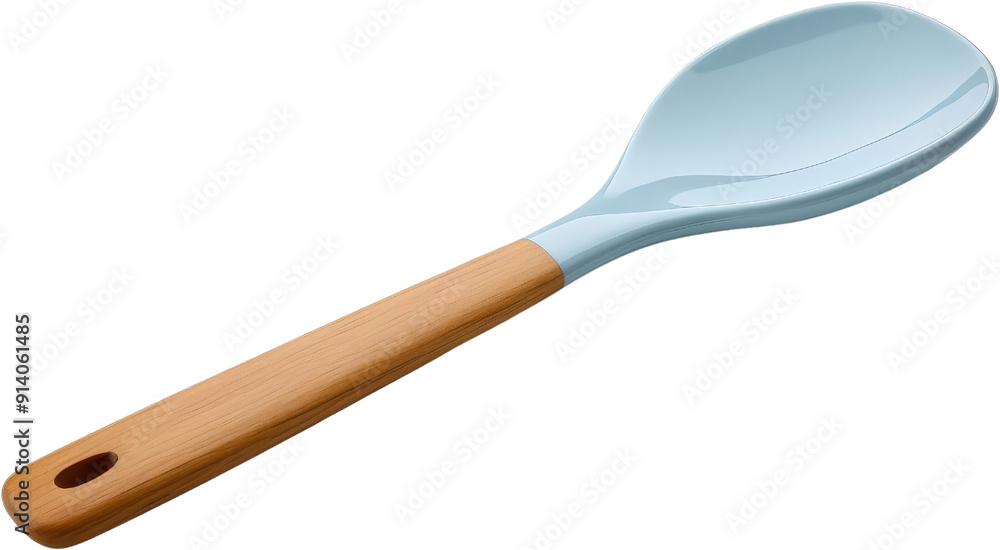 A modern wooden-handled spoon with a smooth, light-colored head. Perfect for cooking, serving, and food preparation in any kitchen. A modern wooden-handled spoon with a smooth, light-colored head. Perfect for cooking, serving, and food preparation in any kitchen.