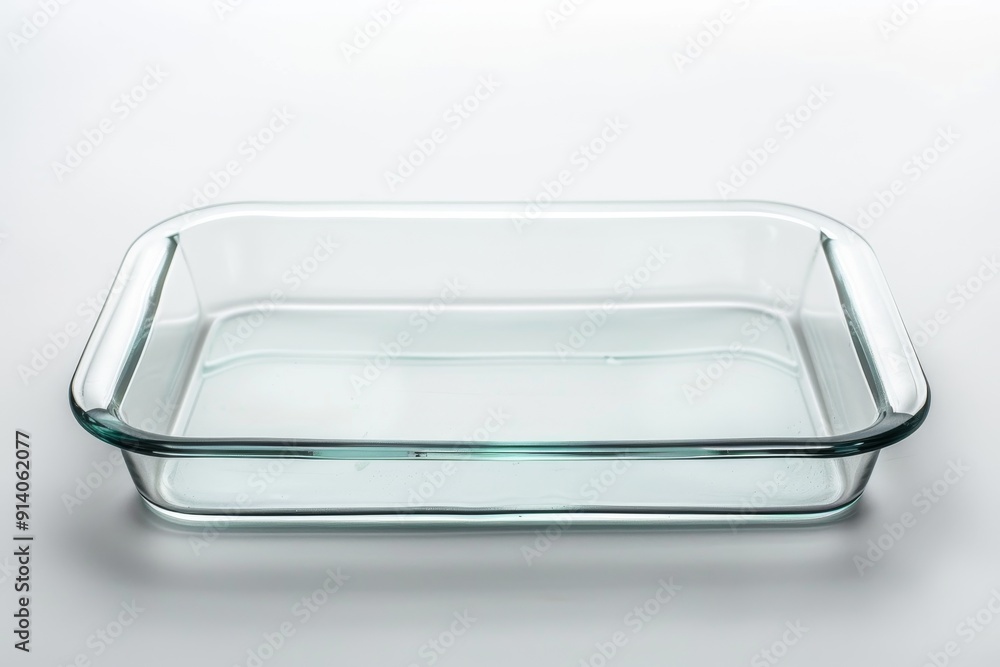 Clear baking dish on light surface Clear baking dish on light surface