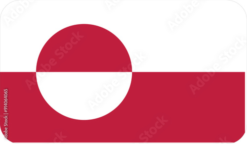 Free Download Flag of Greenland with rounded edges. Vector image, flag icon. - GFXLoad