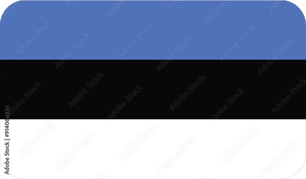 Obraz premium Flag of Estonia with rounded edges. National symbol. Vector image, flag icon.