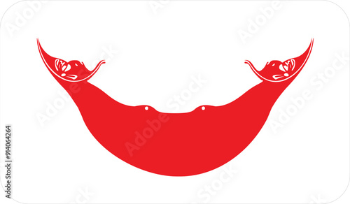 Flag of Easter Island with rounded edges. National symbol. Vector image, flag icon.