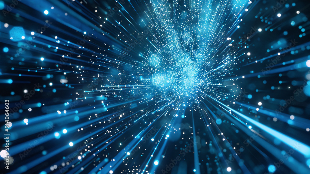 A dynamic abstract image of bright blue light beams radiating outward, creating a sense of movement and energy in a vibrant visual display. A dynamic abstract image of bright blue light beams radiating outward, creating a sense of movement and energy in a vibrant visual display.