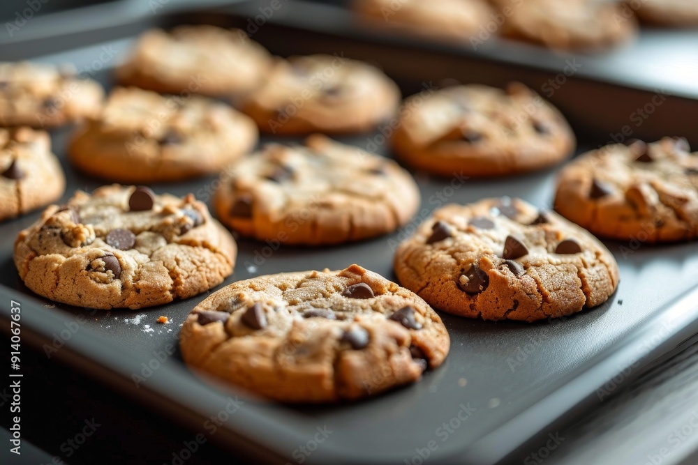 Cookies just baked and placed on tray Cookies just baked and placed on tray