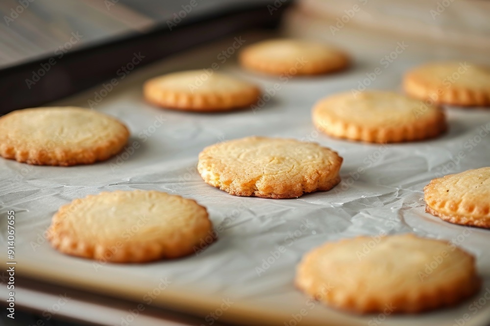 Cookies on a sheet with parchment Cookies on a sheet with parchment