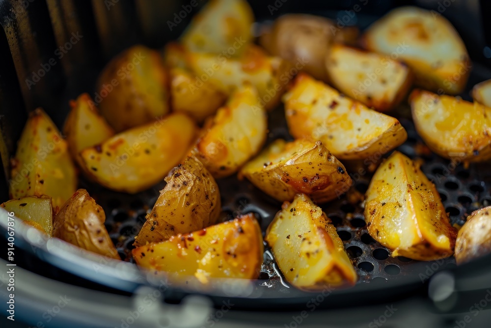 Cooking potatoes in an air fryer part of the new normal lifestyle Cooking potatoes in an air fryer part of the new normal lifestyle