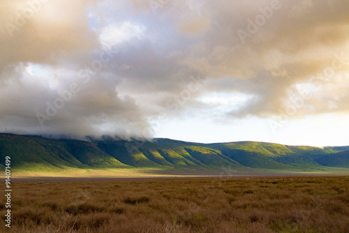 Scenic View of Valley with Dramatic Clouds