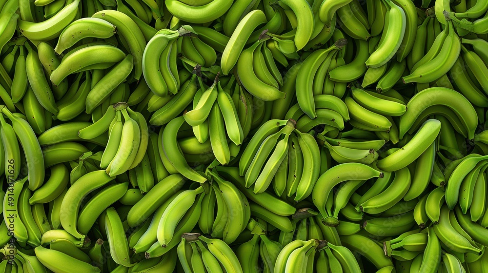 Seamless pattern background of fresh green banana fruit Seamless pattern background of fresh green banana fruit