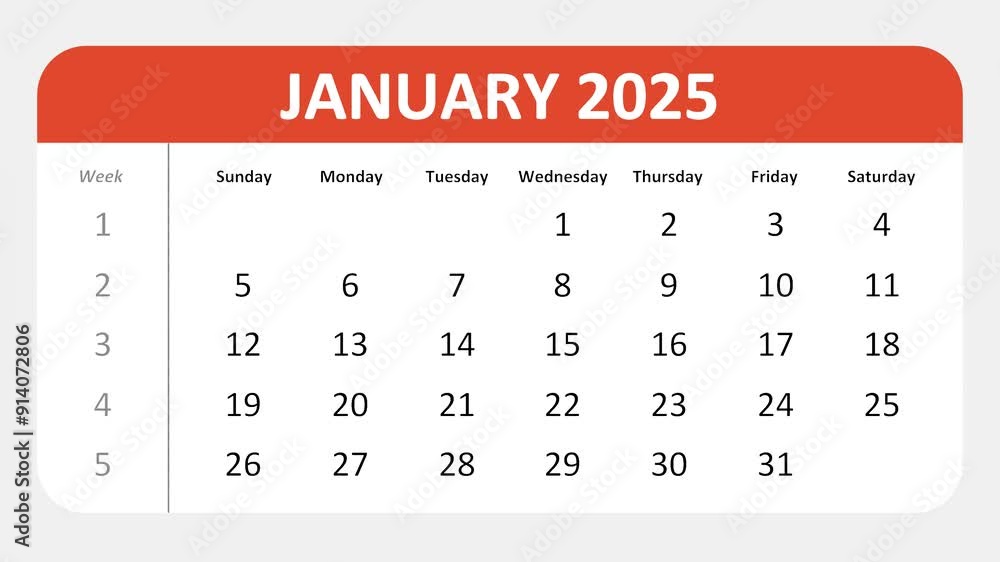 January 1, 2025: Animated 2025 planner showcasing January calendar, highlighting January 1st with space for tasks, notes, and to-do lists. January 1, 2025: Animated 2025 planner showcasing January calendar, highlighting January 1st with space for tasks, notes, and to-do lists.