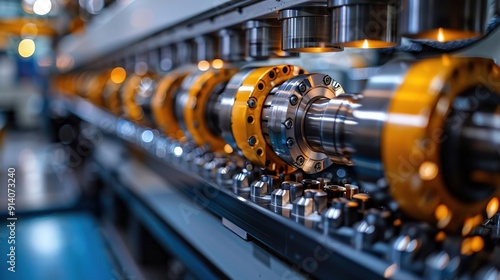 Industrial Machinery Close-Up: Metalworking Machine in Operation