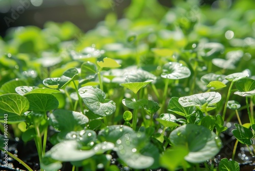 Plant watercress in morning sun