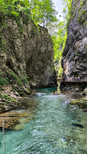 Vintgar Gorge, Slovenia, in bright spring day