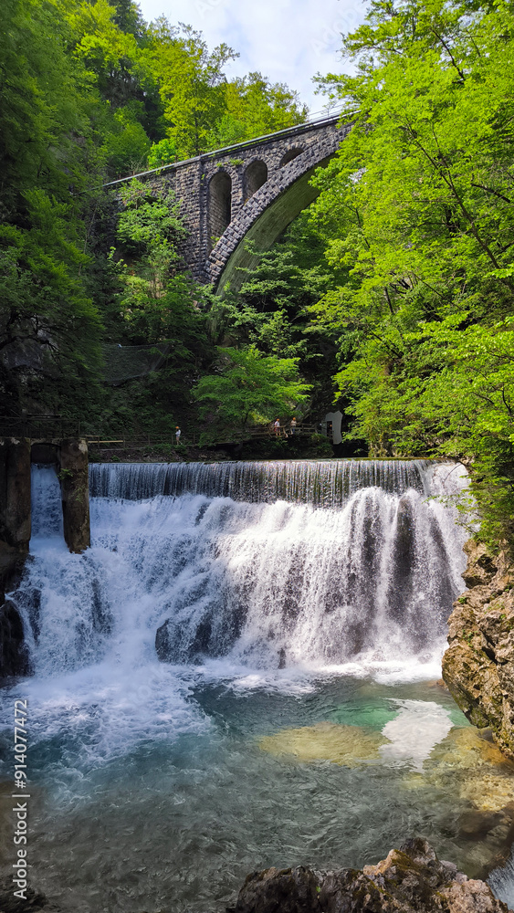 Vintgar Gorge, Slovenia, in bright spring day Vintgar Gorge, Slovenia, in bright spring day
