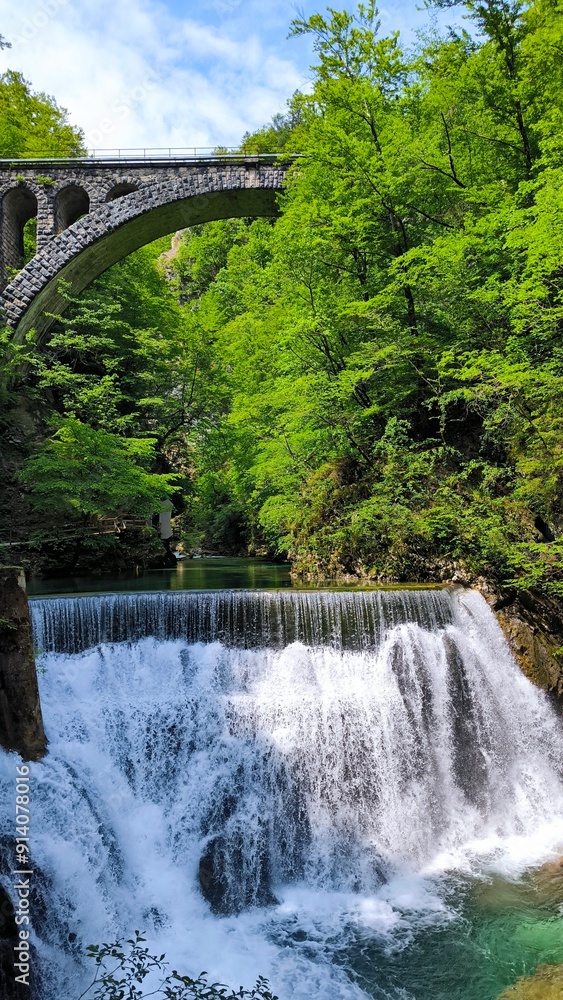 Vintgar Gorge, Slovenia, in bright spring day Vintgar Gorge, Slovenia, in bright spring day