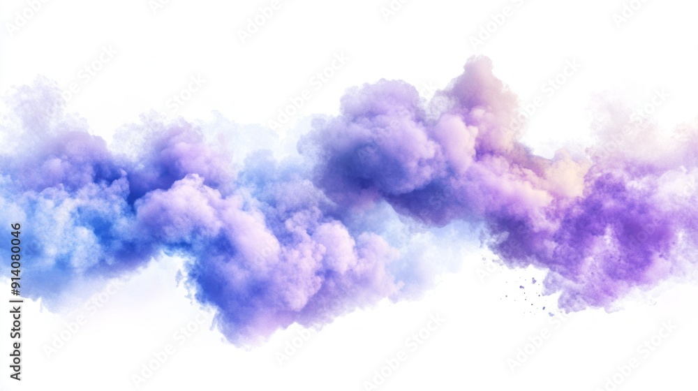 Fototapeta premium Abstract Watercolor Clouds: Purple & Blue 3D Art - Digital Download