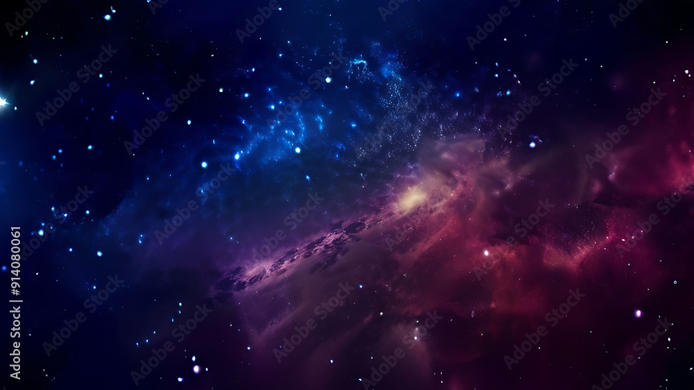 Fototapeta premium Galaxy Space Background with Stars and Cosmic Nebula Design.