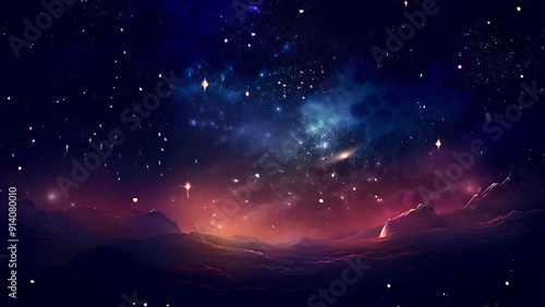 Galaxy Space Background with Stars and Cosmic Nebula Design. photo