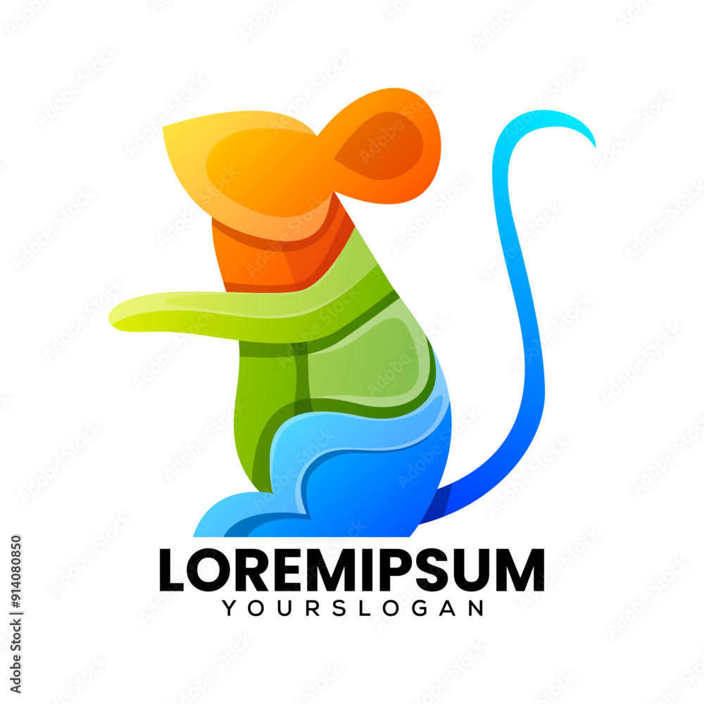 Obraz premium colorful mouse logo design vector