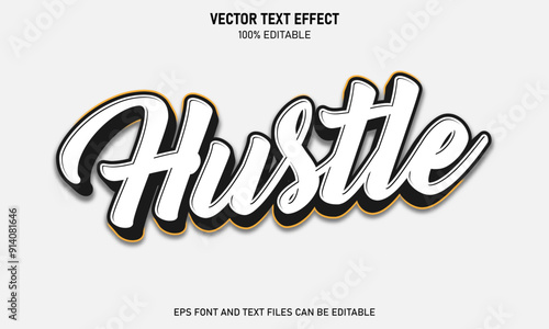 Hustle 3d editable text effect