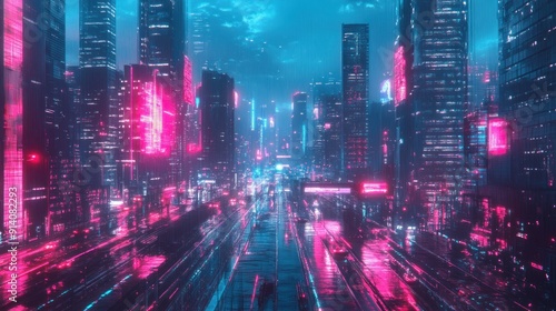 Futuristic Cityscape Cyberpunk Wallpaper