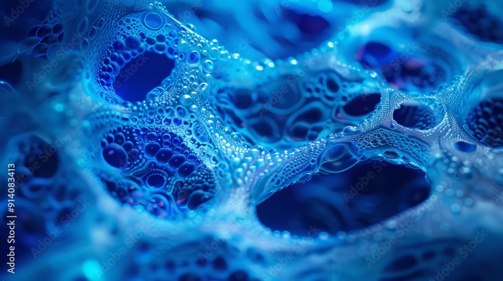 A close up of a blue water surface, a microscopic photo, unsplash A close up of a blue water surface, a microscopic photo, unsplash