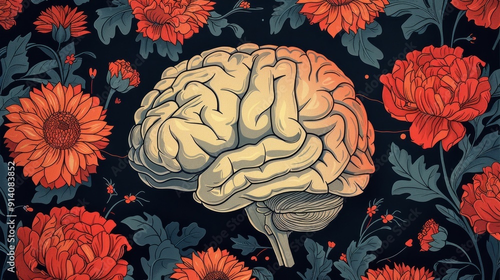 Abstract brain illustration. Colorful Abstract brain illustration. Colorful