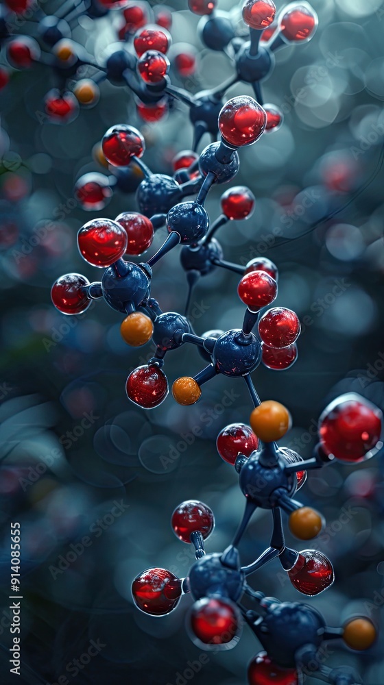 Visualizing the van der Waals structure of tripeptide molecule in a 3D model. Concept 3D Modeling, Chemistry, Molecular Structure, Tirzepatide, Van der Waals Visualizing the van der Waals structure of tripeptide molecule in a 3D model. Concept 3D Modeling, Chemistry, Molecular Structure, Tirzepatide, Van der Waals