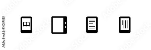 電子書籍リーダーのベクターアイコンセット