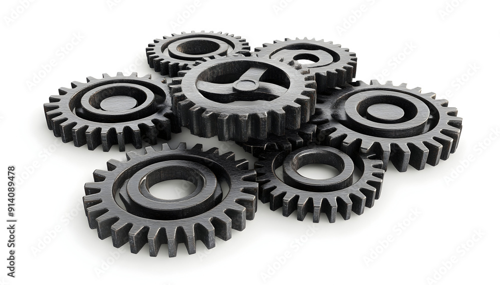 3D Illustration of Gears on White Background 3D Illustration of Gears on White Background
