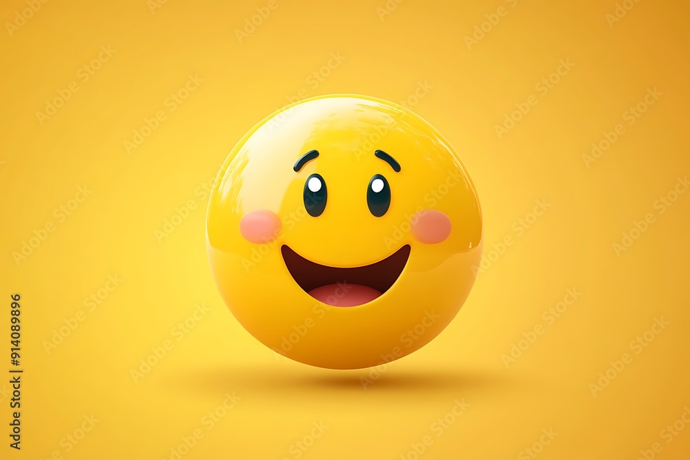 Cheerful Smiling Emoji Illustration Spreading Happiness and Positivity with Vibrant Expression Cheerful Smiling Emoji Illustration Spreading Happiness and Positivity with Vibrant Expression