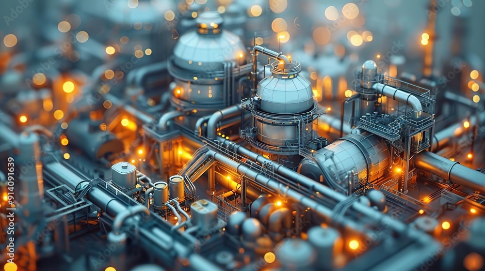 Industrial Complex 3D Render Industrial Complex 3D Render