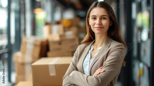 Young Professional Woman Working on Dropshipping