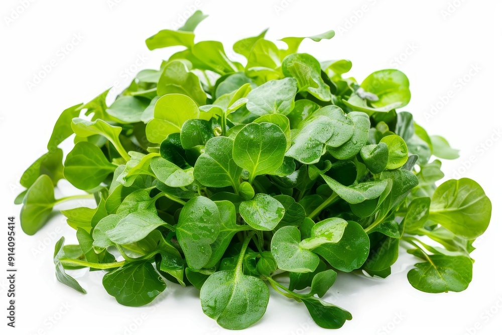 Hydroponic cress on white background Hydroponic cress on white background