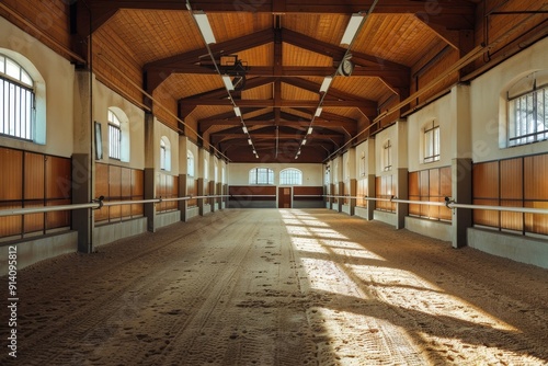 Indoor riding hall for dressage and jumping horses