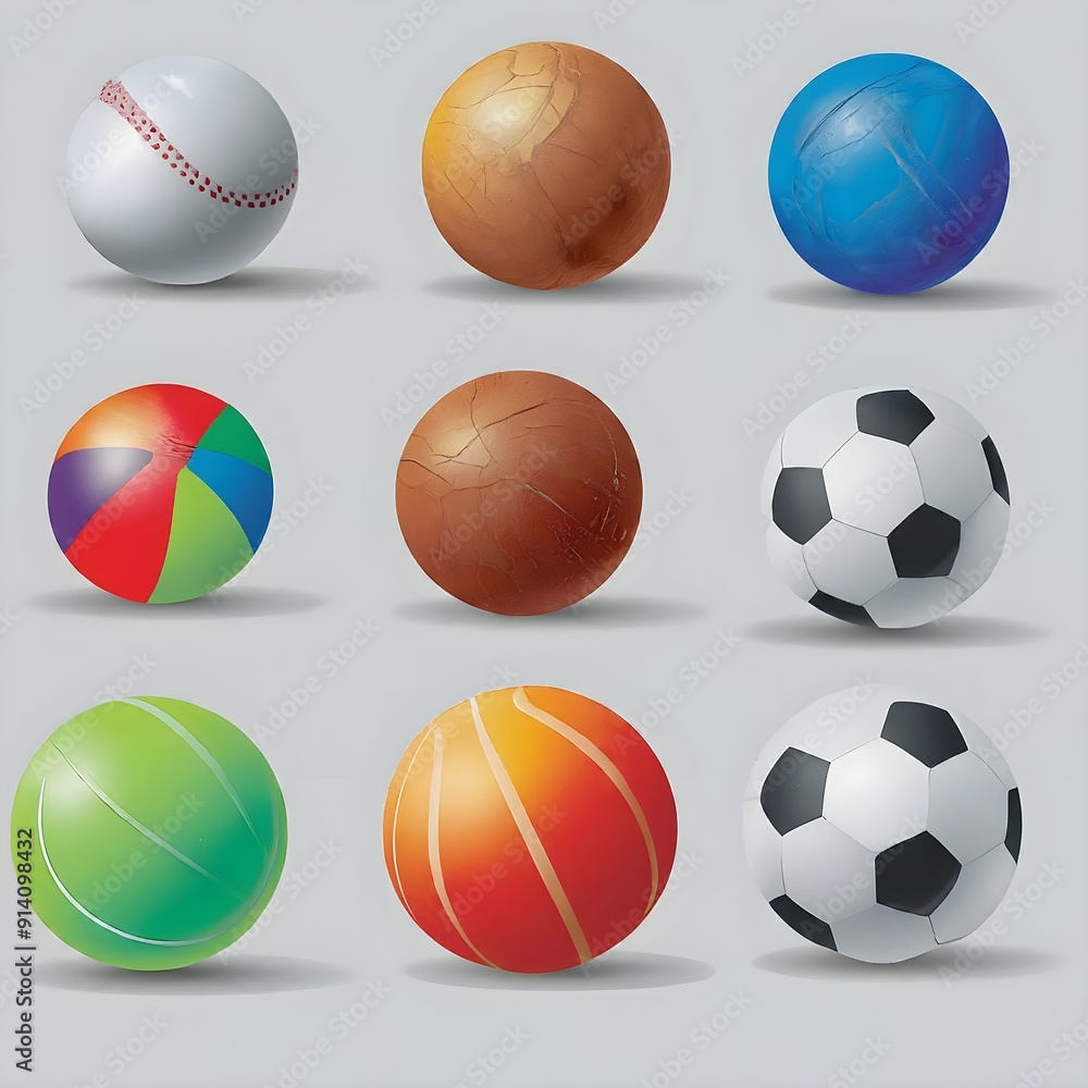 set of colorful balls set of colorful balls
