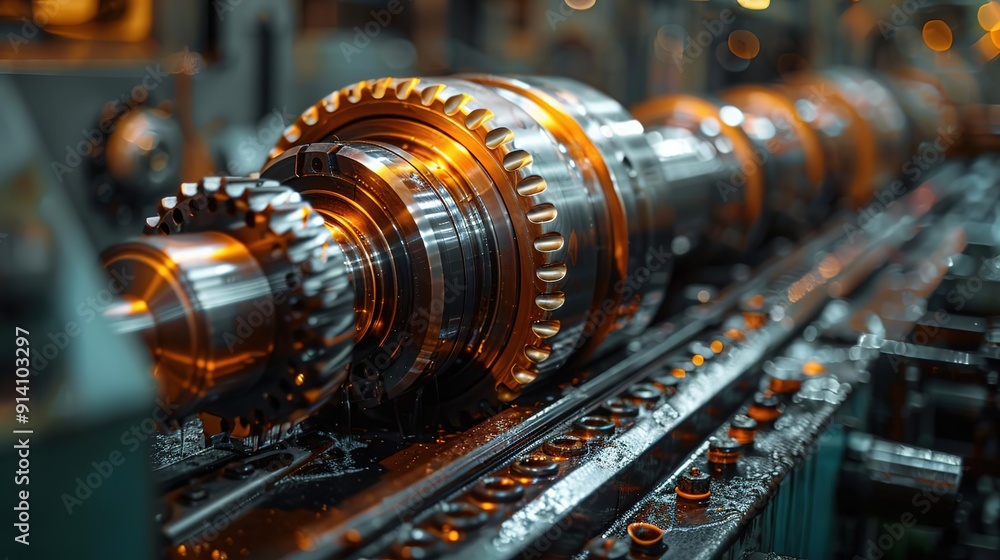 Closeup of Industrial Gears and Machinery - Photo Closeup of Industrial Gears and Machinery - Photo