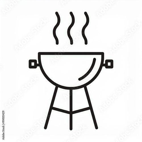 barbecue black icon isolated on white