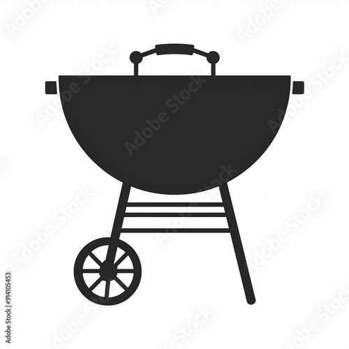 barbecue black icon isolated on white