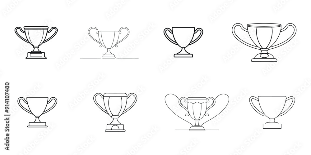 Trophy Line Art: Elegant Vector Illustrations for Awards and Recognition Trophy Line Art: Elegant Vector Illustrations for Awards and Recognition