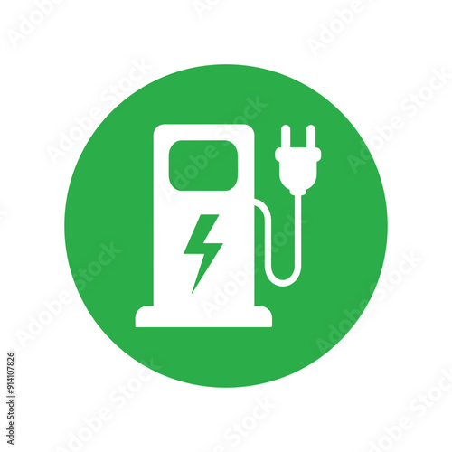 Electric vehicles charging point icon