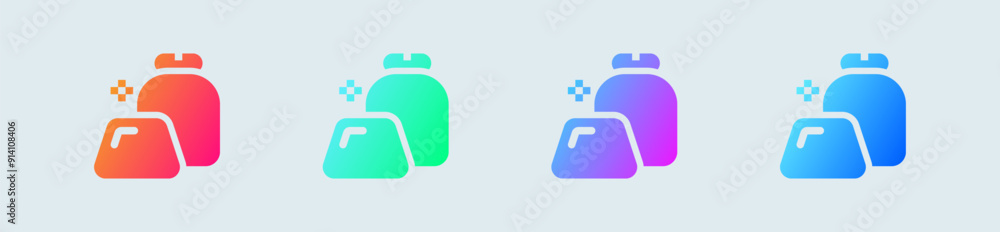 Gold solid icon in gradient colors. Wealth signs vector illustration. Gold solid icon in gradient colors. Wealth signs vector illustration.