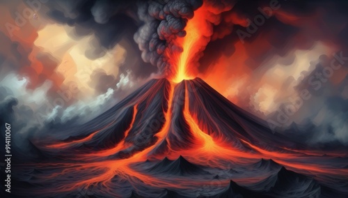 erupting volcano generative ai
