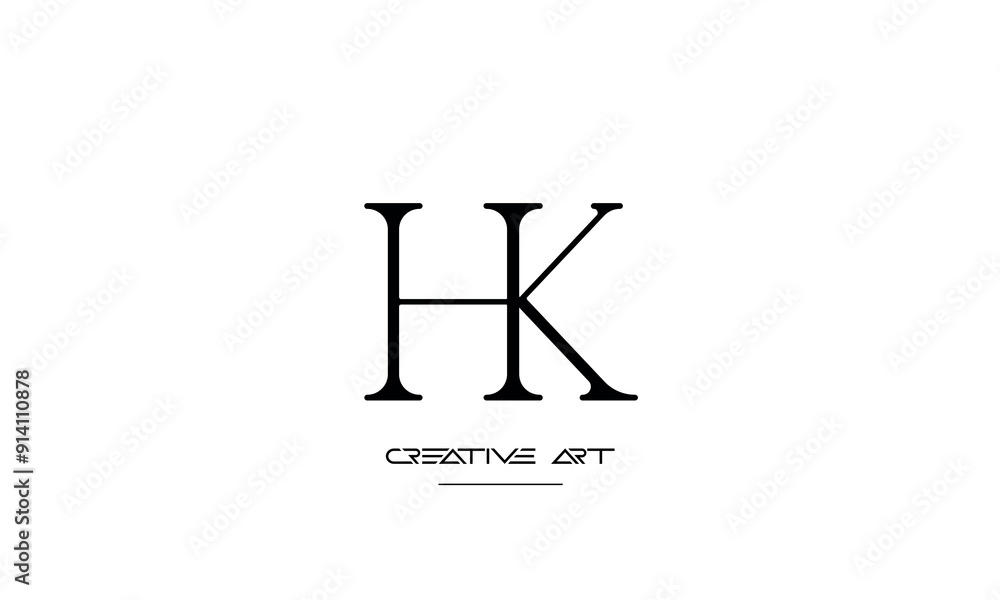 HK, KH, H, K abstract letters logo monogram HK, KH, H, K abstract letters logo monogram