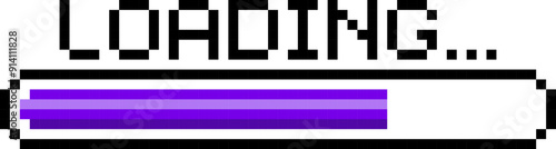 Pixel art 8-bit loading bar concept. Loading or Installing process. 