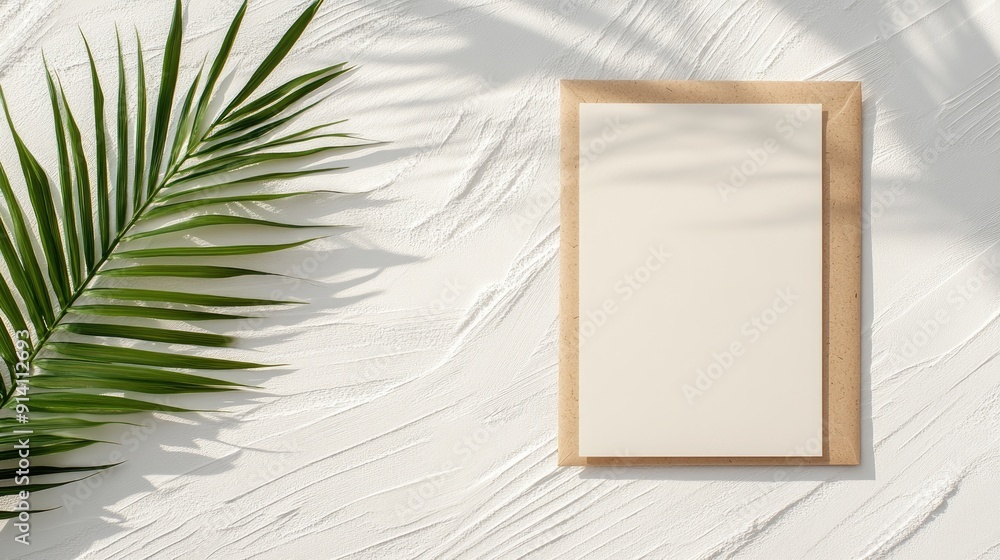 A neatly wrapped brown gift package with twine sits beside fresh eucalyptus leaves on a white surface, creating a simple, elegant display A neatly wrapped brown gift package with twine sits beside fresh eucalyptus leaves on a white surface, creating a simple, elegant display