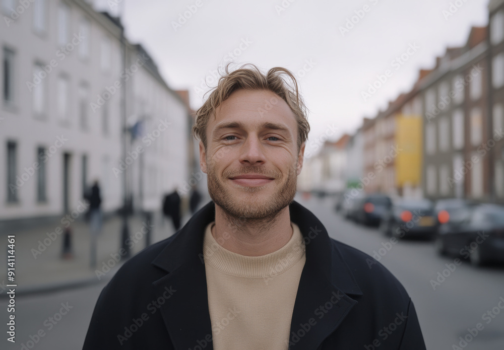 Confident Nordic Man with a Warm Smile. Confident Nordic Man with a Warm Smile.