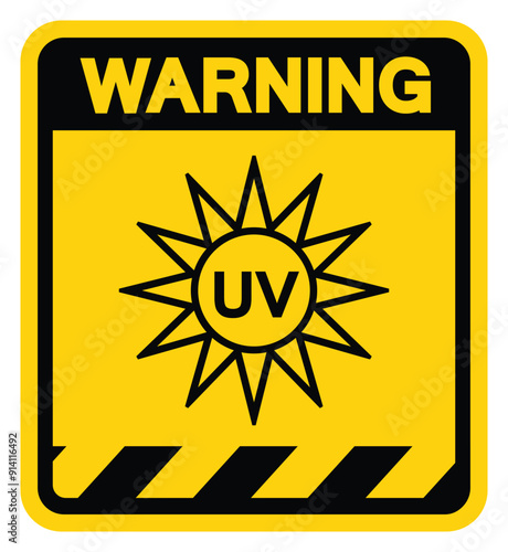 UV Light Warning Sign, Vector Illustration, Isolate On White Background Label .EPS10